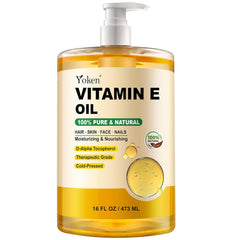 Yoken Vitamin E Oil 16 Fl Oz Vitamina E Oil for Skin Bulk Vitamine oils for Face,Cold Pressed Hexane Free Formula Liquid Perfect Care Bath and Body oils