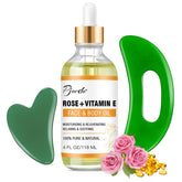Pjordo Face & Body Vitamin E Bio Oil, Gua Sha Facial Tools Set 4 oz, Massage Oil for Moisturizing and Hydrating, Spa Gifts for Him Her