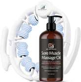 Arnica Sore Muscle Massage Oil and Massager Kit | Relaxing Post-Workout Recovery Duo for Sore Arms, Joints, Legs Cramps, and Lymphatic Drainage, Fast-Acting Formula, 8 fl oz by M3