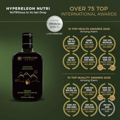 HYPERELEON NUTRI | Premium, Organic, High Phenolic, Greek Extra Virgin Olive Oil 100% Pure & Natural | Bio & Unfiltered | 75 Top INTERNATIONAL HEALTH Awards | 500 ml (Pack of 2)