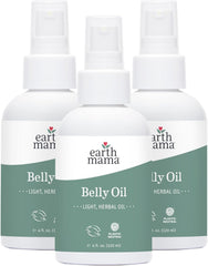 Earth Mama Belly Oil for Dry Skin | Calendula Skin Care Moisturizer Oil to Encourage Natural Elasticity and Help Prevent Stretch Marks During Pregnancy and Postpartum, 4-Fluid Ounce (3-Pack)