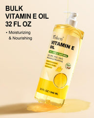 Yoken Vitamin E Oil 32 Fl Oz Vitamin E oil for Skin Bulk Vitamine oils for Face Perfect DIY Bath and Body Oil Cold Pressed Hexane Free Non-GMO Gluten Free Formula
