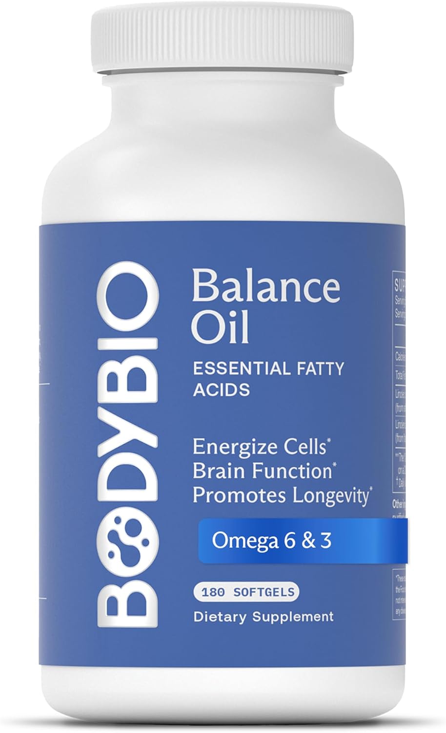 BodyBio Balance Oil - Vegan Omega 3 6 Supplement – Cold-Pressed Safflower & Flaxseed Oil – Supports Brain Function, Healthy Skin, and Mood