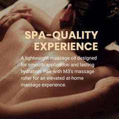 Lymphatic Massage Oil & Roller Kit for Massage Therapy - Ylang Ylang & Ginger Lymphatic Drainage Oil & Massager for Circulation & Detox Support, Non-Greasy Formula & Easy to Use Roller (8 Fl Oz) by M3
