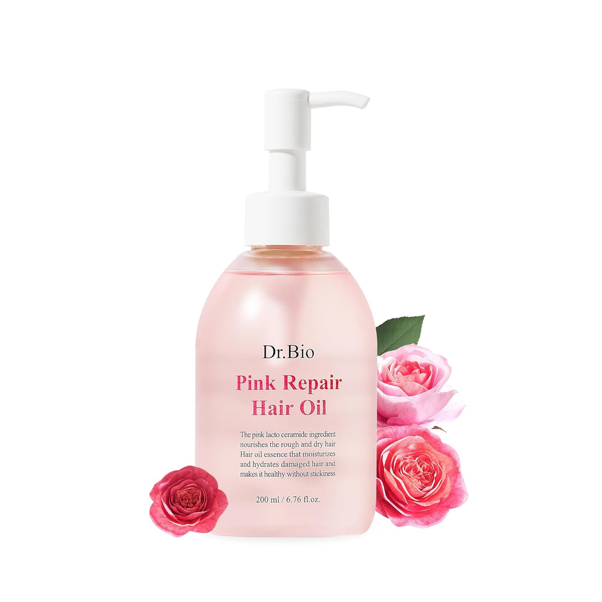 Dr. Bio Pink Repair Hair Oil – Lightweight Split End Treatment for Damaged Hair with Probiotics & Protein | Moisturizing, Non-Greasy Formula for Shine | Korean Vegan Hair Care (6.76 fl oz)