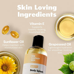 Her Fantasy Box | Body Splash Vanilla Drip Fragrance Oil – Warm Vanilla Sugar Scent with Creamy Cashmere & Sandalwood, Lightweight Hydrating Body Oil, Vegan & Cruelty Free